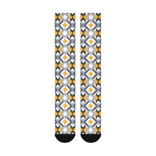 Retro Angles Abstract Geometric Pattern Over-The-Calf Socks