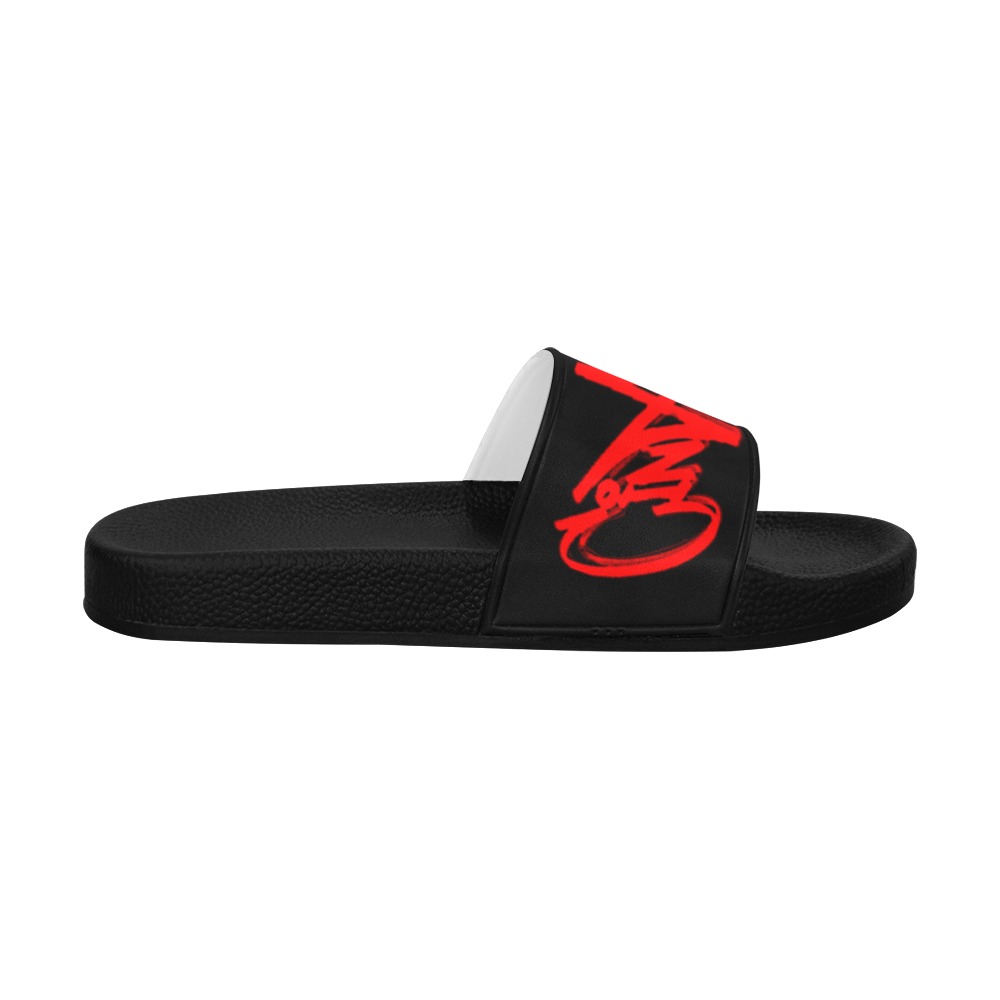 CINAMADIC Slides Black Red Women's Slide Sandals (Model 057)