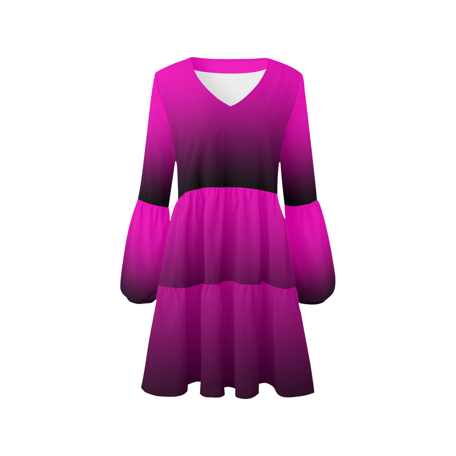PENDENZA Pink V-Neck Loose Fit Dress (Model D62)