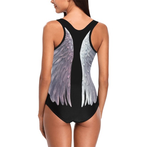 Angel Wings by clipArtem 3 Vest One Piece Swimsuit (Model S04)