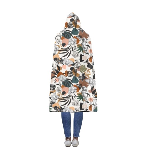 Abstract birds in the jungle 23F Flannel Hooded Blanket 56''x80''