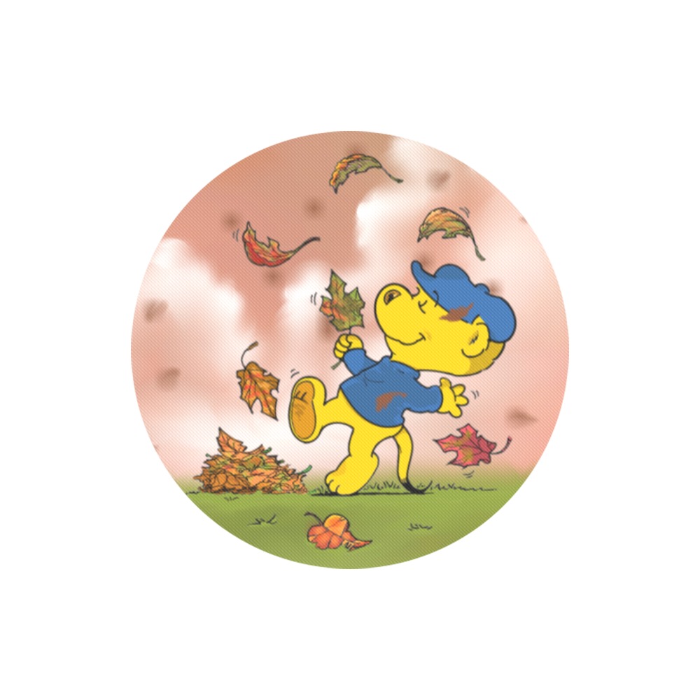 Ferald Dancing Amongst The Autumn Leaves Round Mousepad