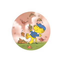 Ferald Amongst The Autumn Leaves Round Mousepad