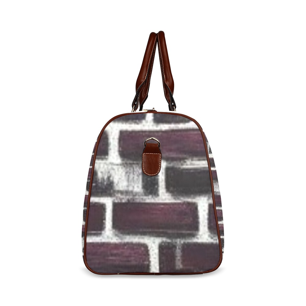 burgundy bricks Waterproof Travel Bag/Large (Model 1639)