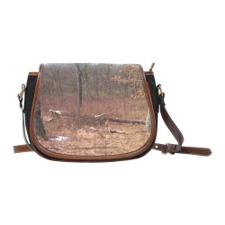 Falling tree in the woods Saddle Bag/Small (Model 1649)(Flap Customization)