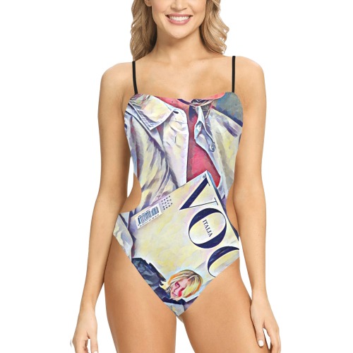 954o Spaghetti Strap Cut Out Sides Swimsuit (Model S28)