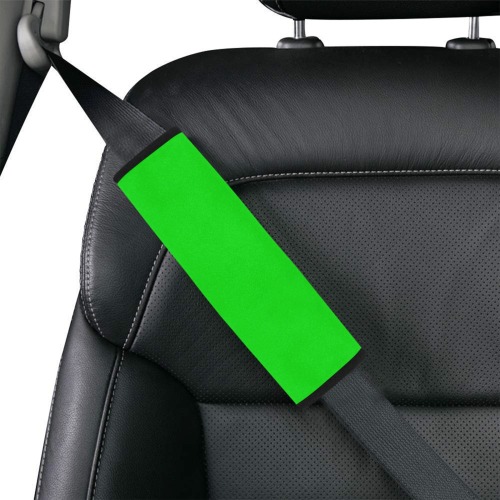 Merry Christmas Green Solid Color Car Seat Belt Cover 7''x10'' (Pack of 2)