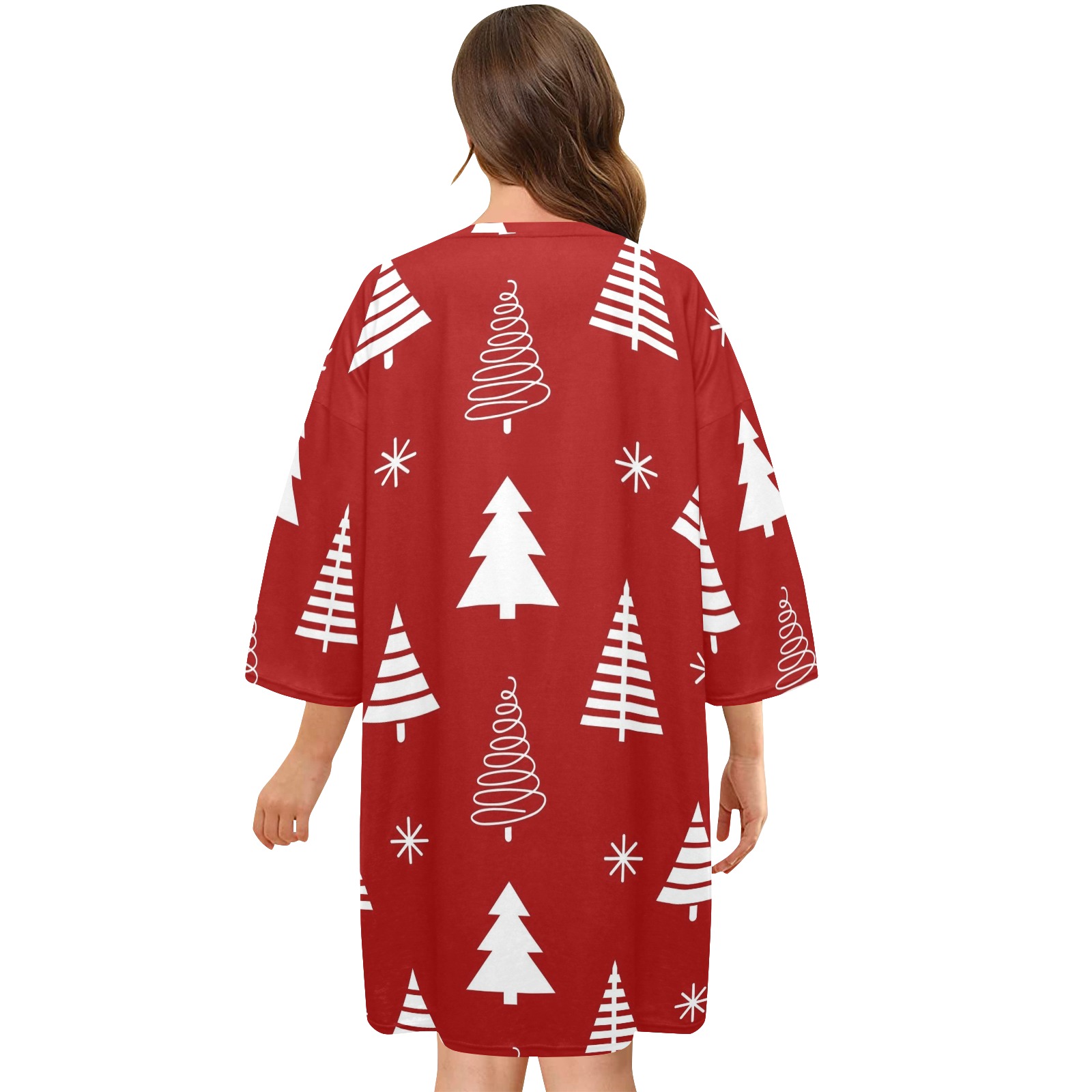 Christmas Trees 2 Women's Oversized Sleep Tee (Model T74)
