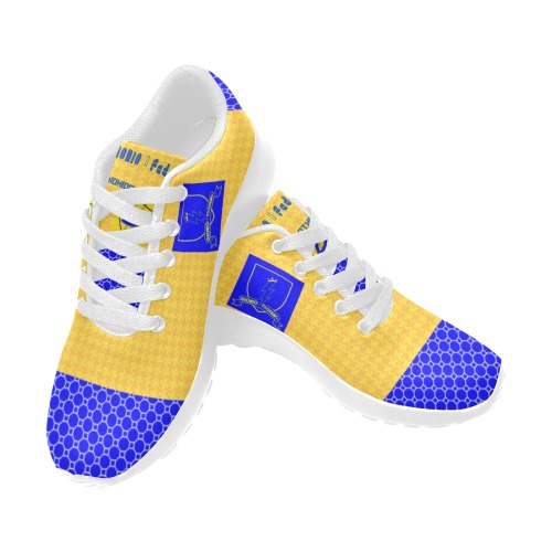 DIONIO - Fadeaway Golden Checkered & Blue Sneakers