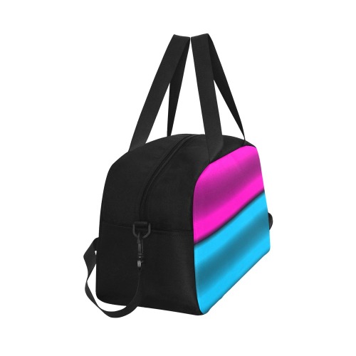 OmbreStripedBlackTealPink Fitness Handbag (Model 1671)
