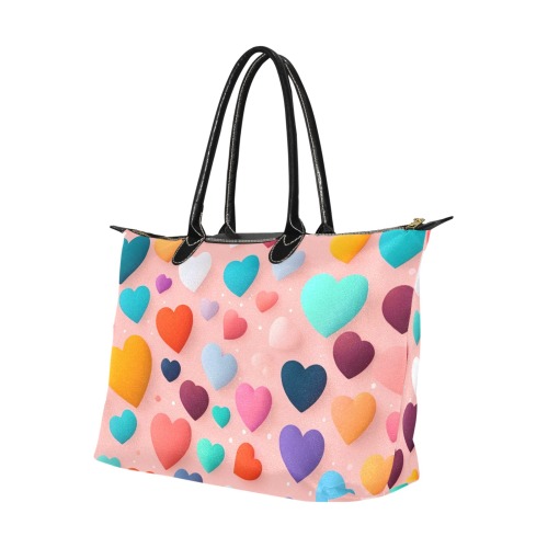 Heart pattern Single-Shoulder Lady Handbag (Model 1714)