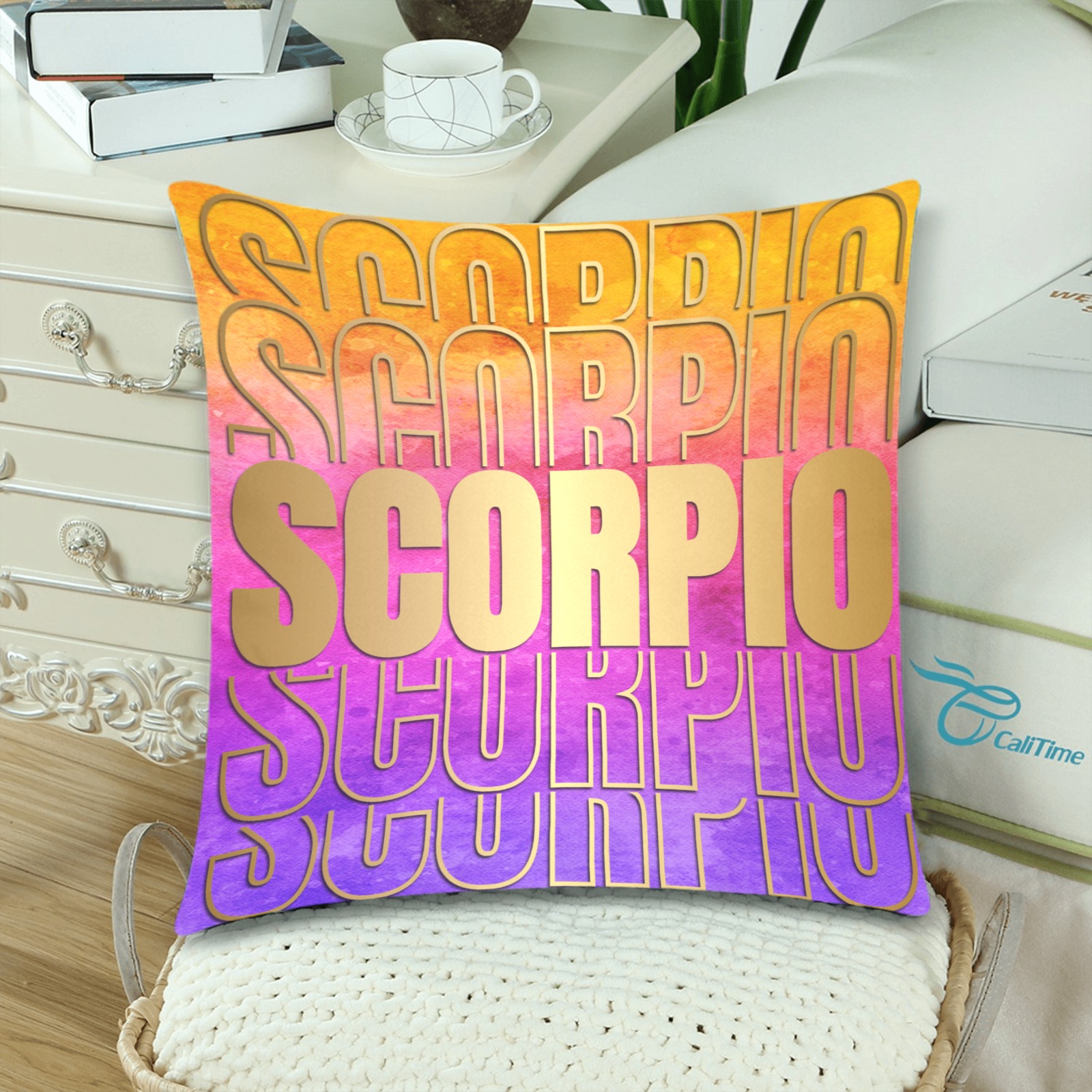 Zodiac Scorpio wo Image Custom Zippered Pillow Cases 18"x 18" (Twin Sides) (Set of 2)