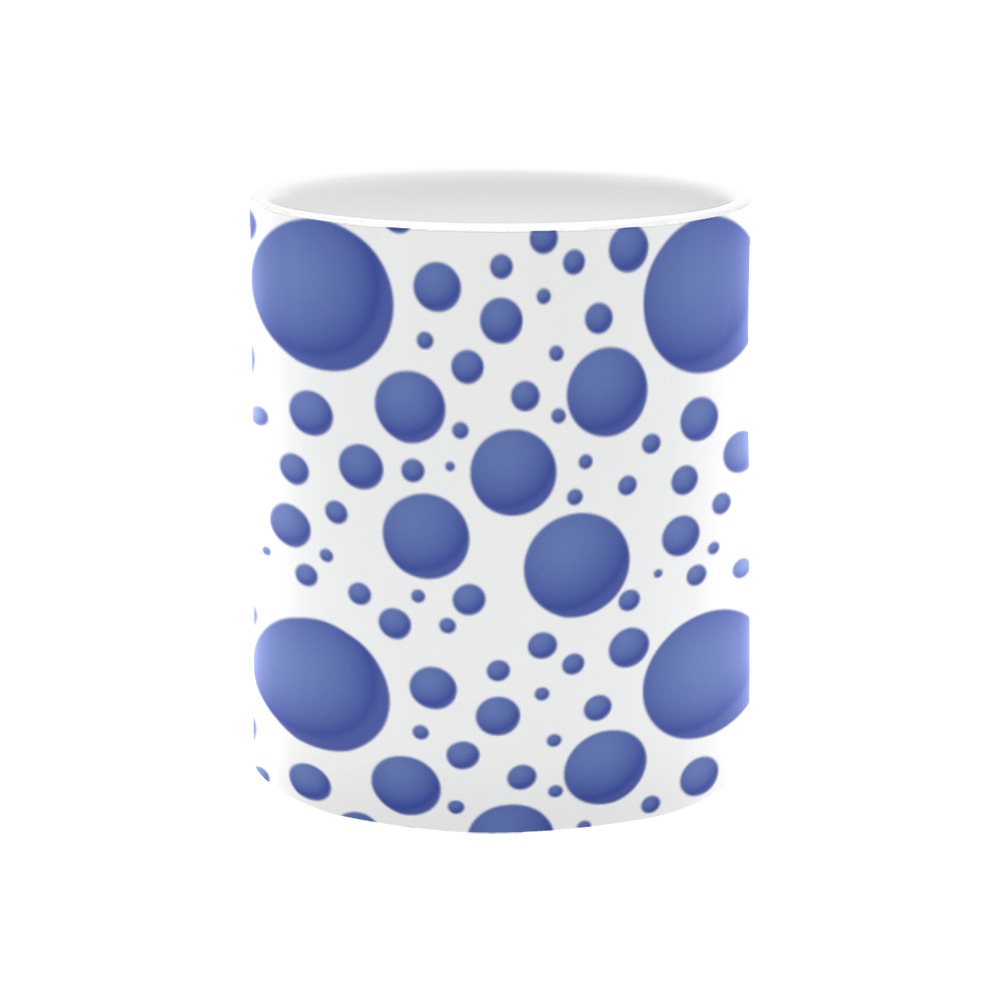 Abstract blue bubbles pattern White Mug(11OZ)
