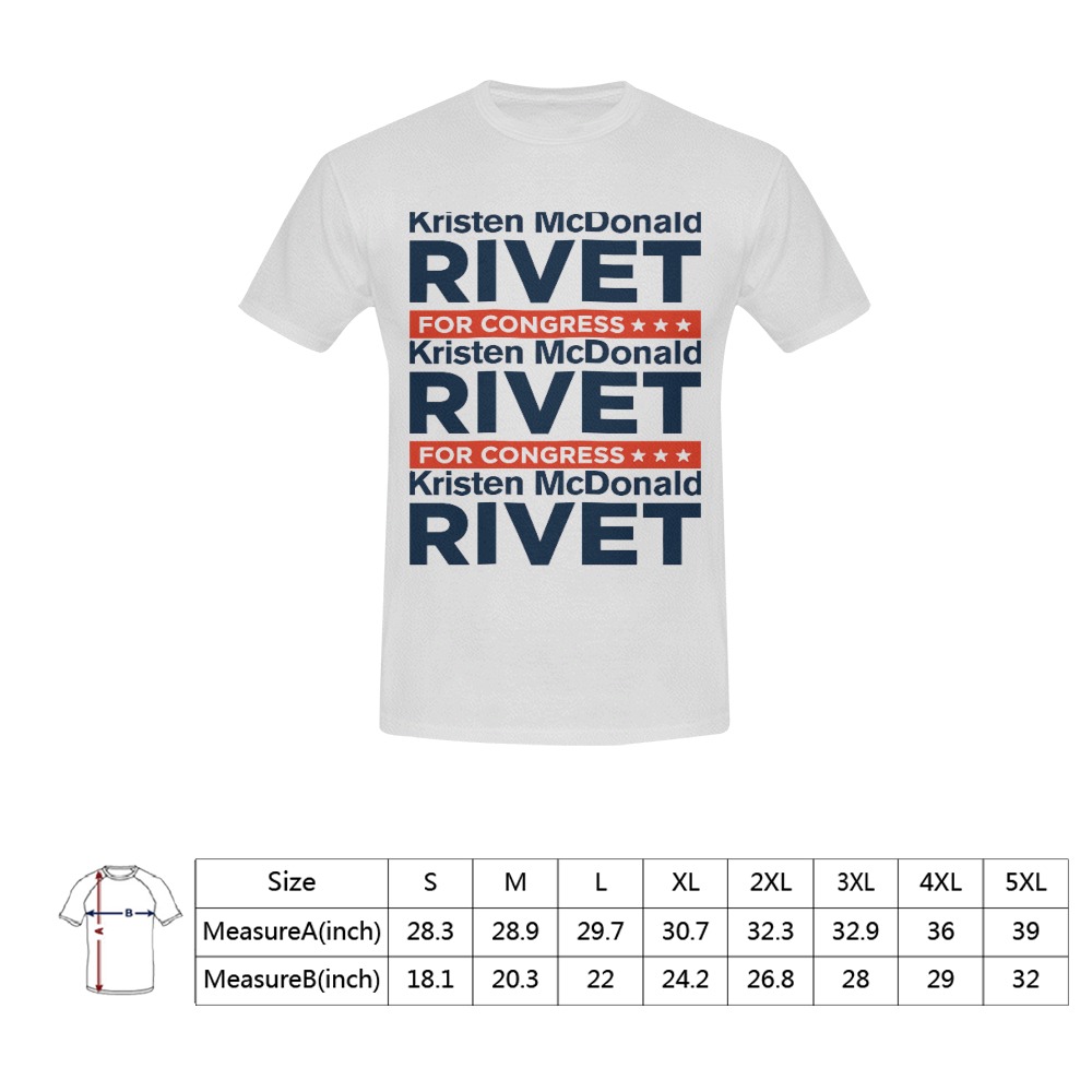 Kristen McDonald Rivet Linear T-shirt Men's T-Shirt in USA Size (Front Printing Only)