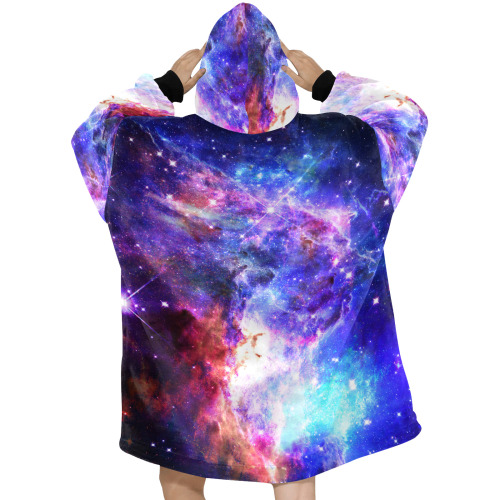 Mystical fantasy deep galaxy space - Interstellar cosmic dust Blanket Hoodie for Women