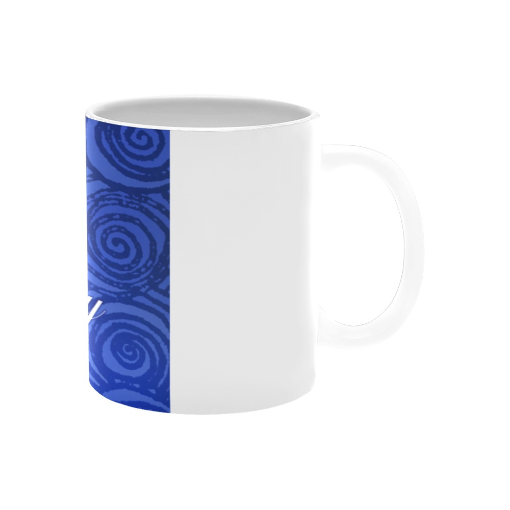 Anniversary Swirls Blue White Mug(11OZ)