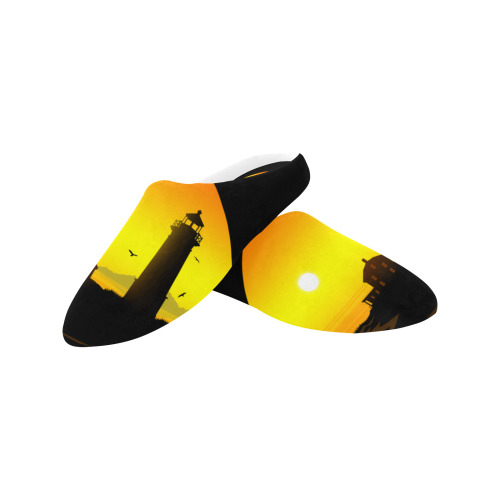 Light House - Sundown Women's Non-Slip Cotton Slippers (Model 0602)
