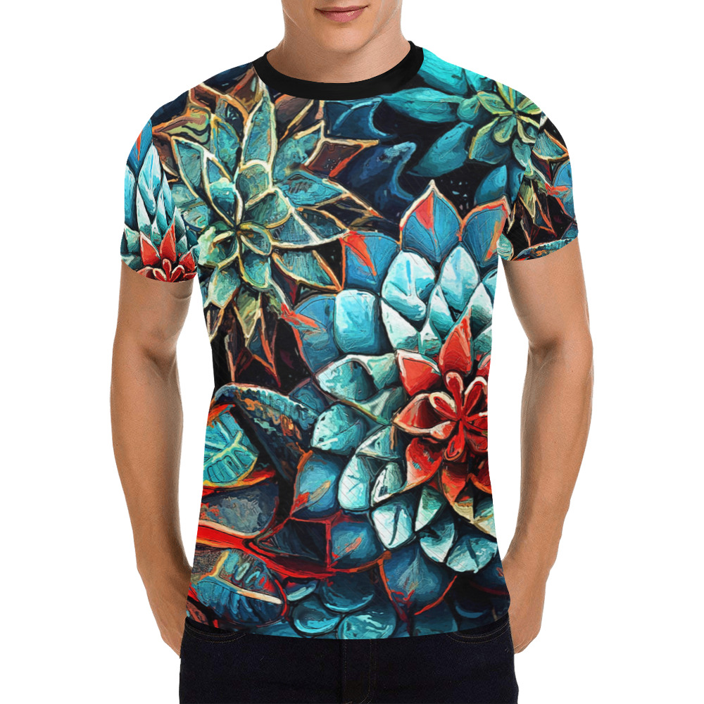 flowers botanic art (8) all over print tshirt All Over Print T-Shirt for Men (USA Size) (Model T40)