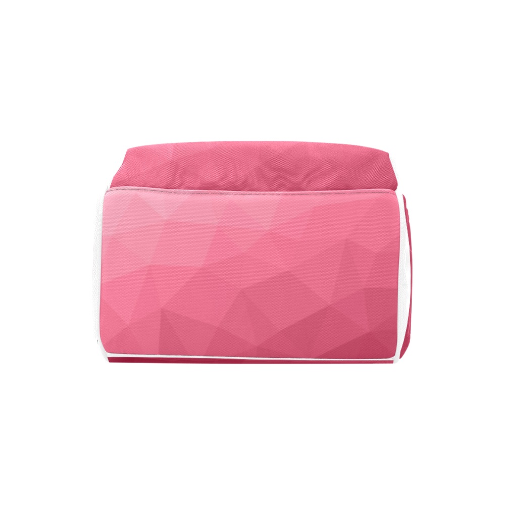 Magenta pink ombre gradient geometric mesh pattern Multi-Function Diaper Backpack/Diaper Bag (Model 1688)