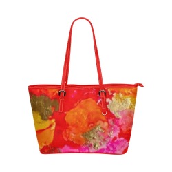 Orange krush Leather Tote Bag/Large (Model 1651)