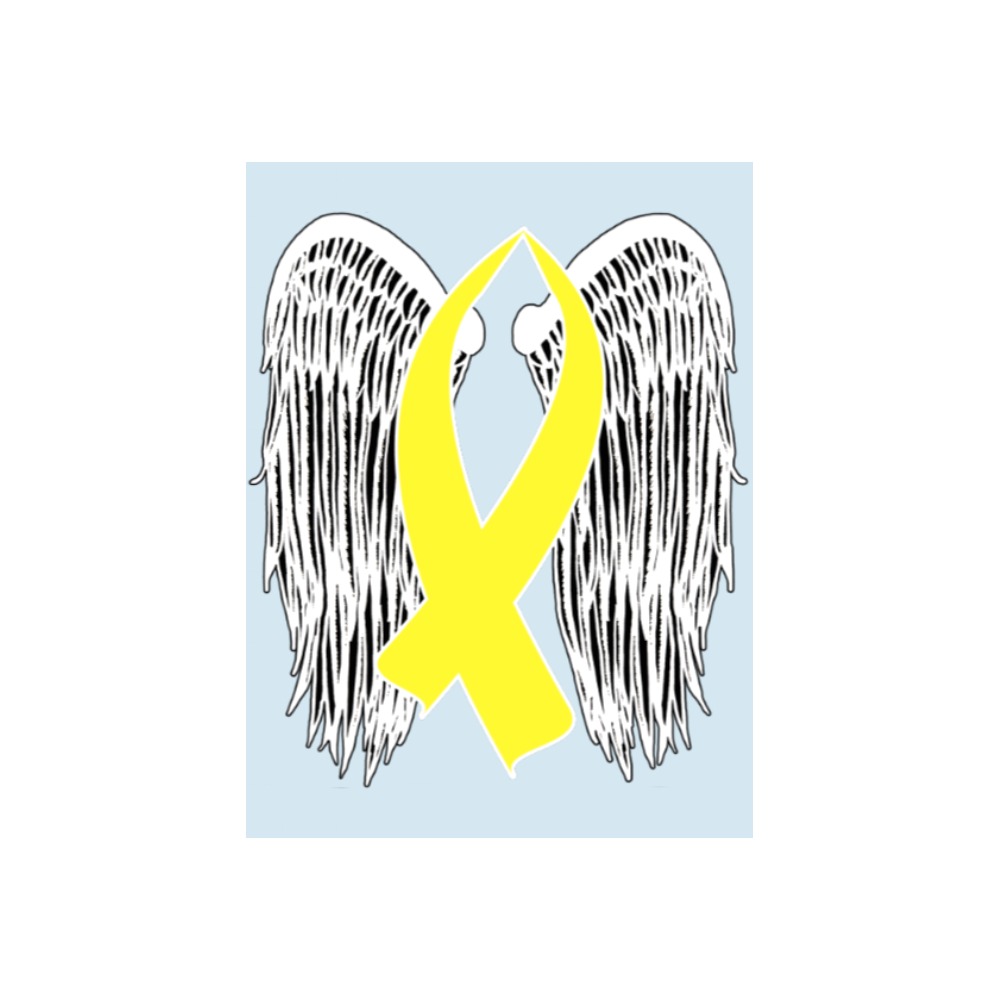 Winged Awareness Ribbon (Yellow) Photo Panel for Tabletop Display 6"x8"