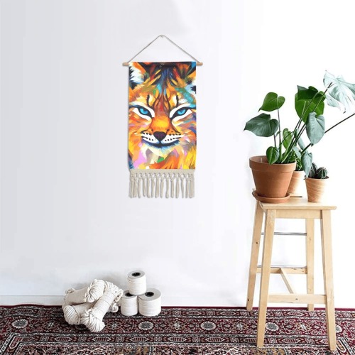Lynx Funny Colorful Animal Art Linen Hanging Poster