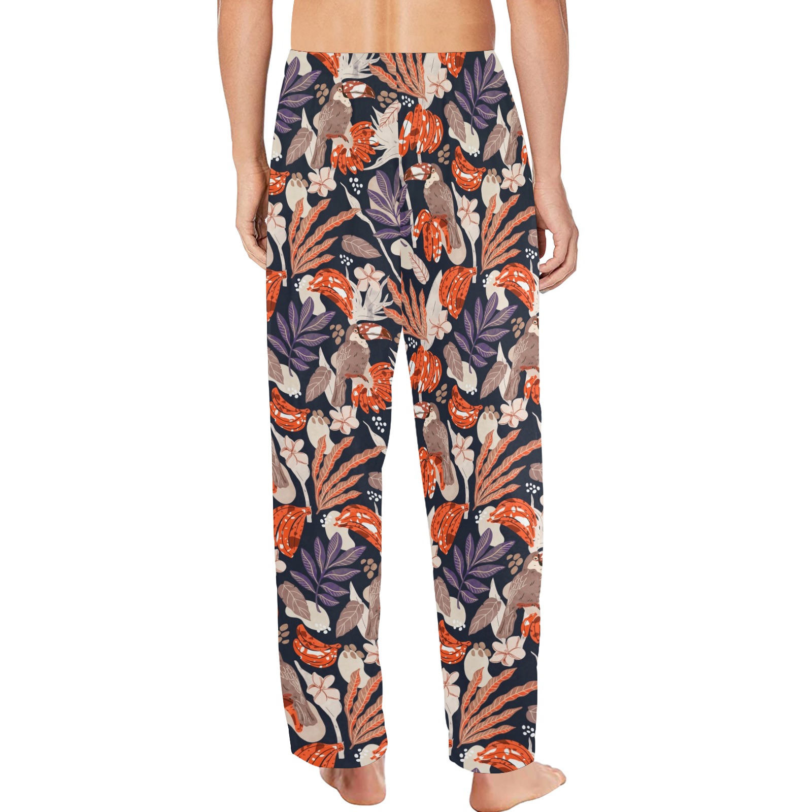 Abstract toucans in the dark jungle-01 Men's Pajama Trousers