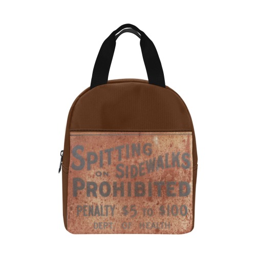 Spitting prohibited, penalty, photo Zipper Lunch Bag (Model 1720)