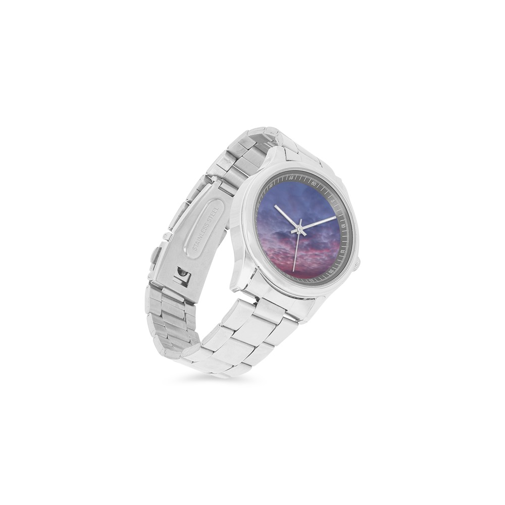 Morning Purple Sunrise Collection Men's Stainless Steel Watch(Model 104)