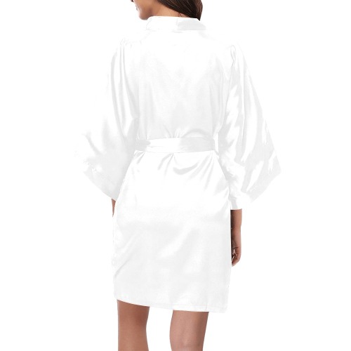 Plain white women's night gown Kimono Robe