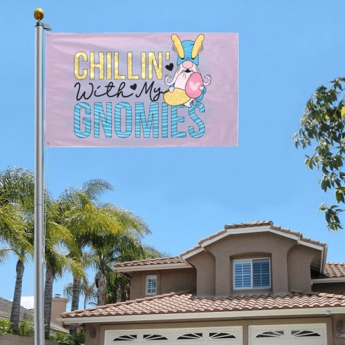 Chillin With My Bunny Gnomes Garden Flag 59"x35"