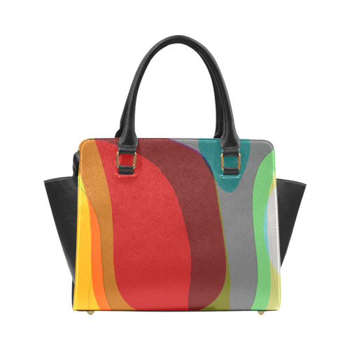 Colorful Abstract 118 Rivet Shoulder Handbag (Model 1645)
