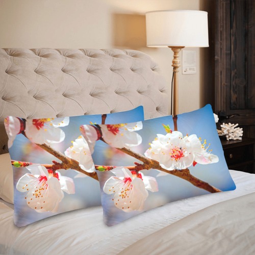 Japanese apricot flowers. Enjoy Hanami season. Custom Pillow Case 20"x 30" (One Side) (Set of 2)