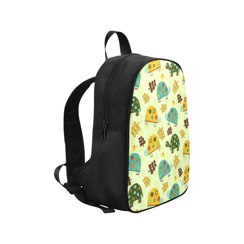 Retro Turtle Pattern Fabric School Backpack (Model 1682) (Medium)