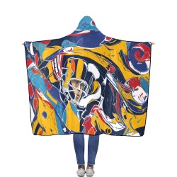 American football champion colorful abstract art. Flannel Hooded Blanket 56''x80''