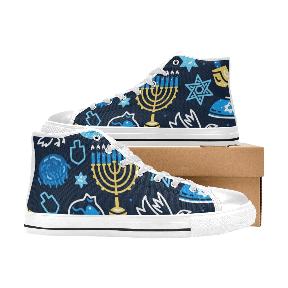 Hanukkah High Tops - Kids High Top Canvas Shoes for Kid (Model 017)