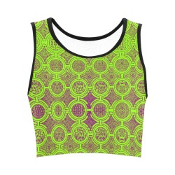 AFRICAN PRINT PATTERN 2 Women's Crop Top (Model T42)