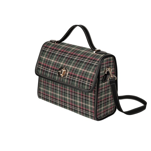 Classic Plaid Waterproof Canvas Bag-Black (All Over Print) (Model 1641)