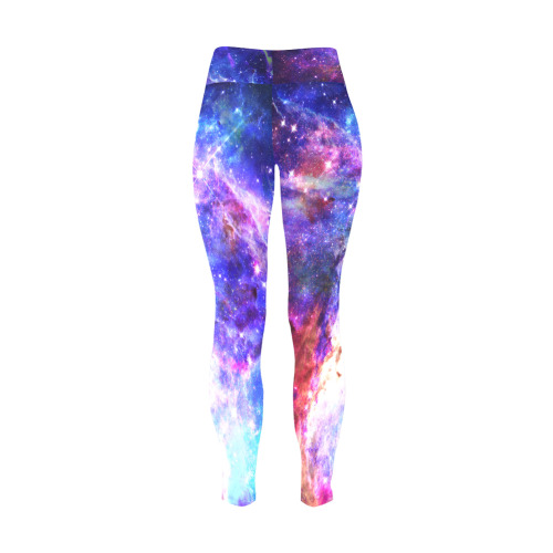 Mystical fantasy deep galaxy space - Interstellar cosmic dust Women's Plus Size High Waist Leggings (Model L44)
