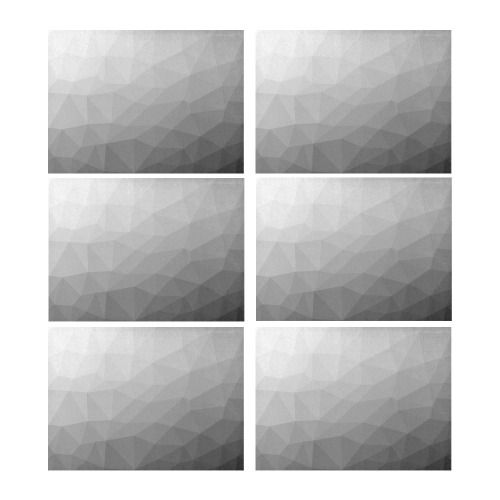 Grey Gradient Geometric Mesh Pattern Placemat 14’’ x 19’’ (Set of 6)