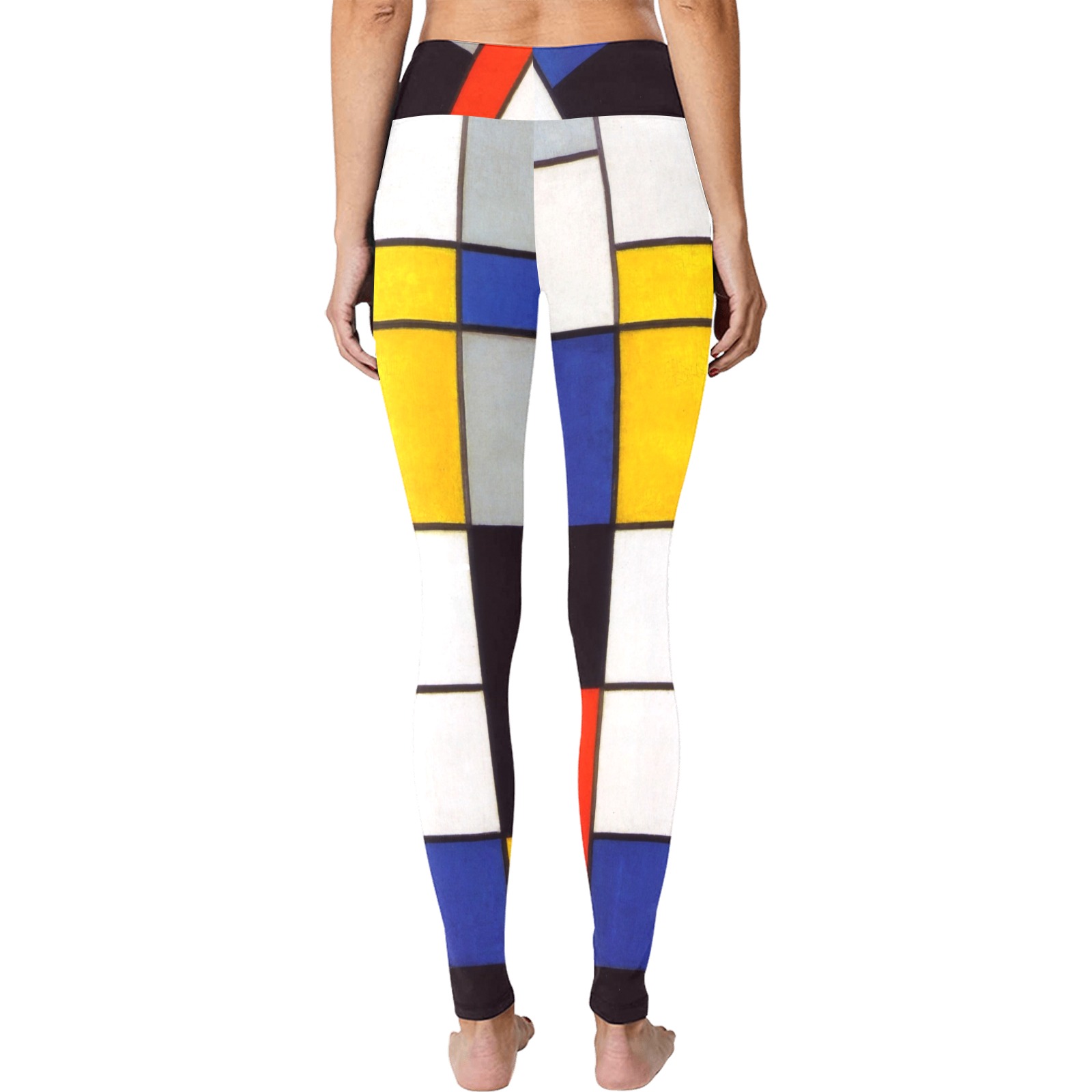 Composition A by Piet Mondrian Women's Big Size Workout Leggings (Model L43)
