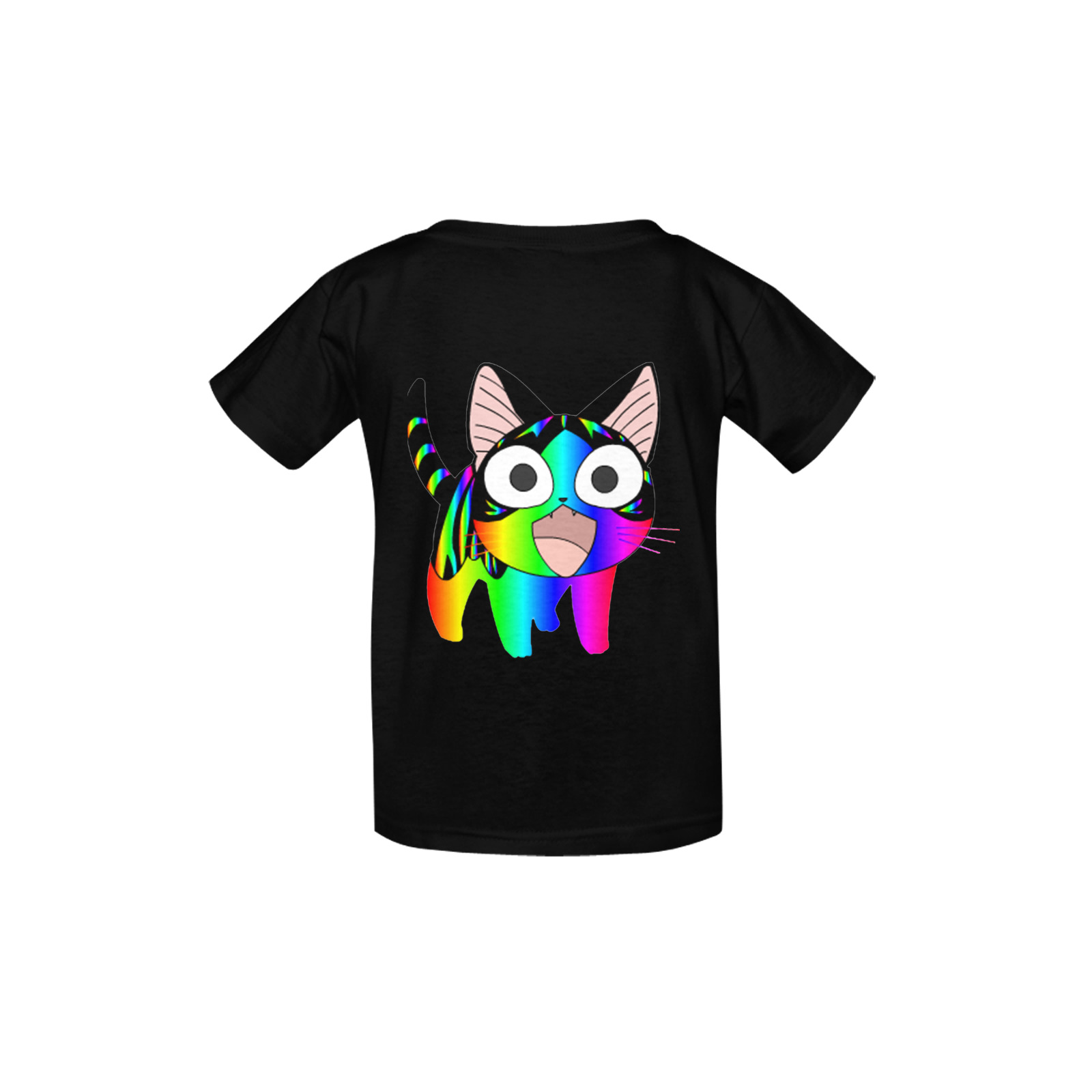 Rainbow Neon Kitty Cat Anime Kids Shirt Kid's Classic T-shirt (Model T22)