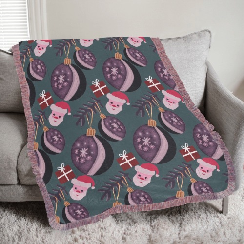 Christmas design Ultra-Soft Fringe Blanket 30"x40" (Mixed Pink)