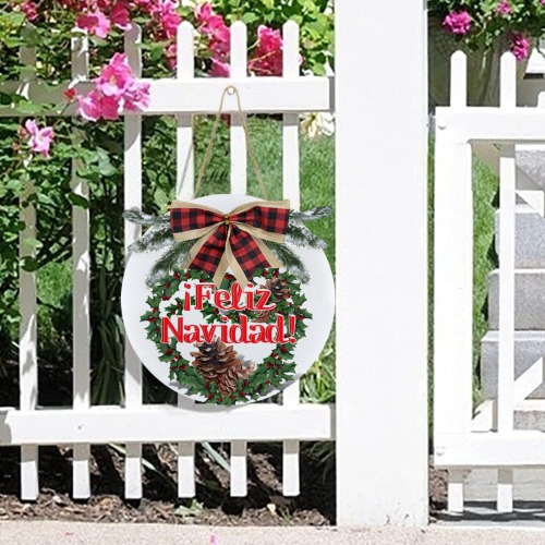 Feliz Navidad Christmas Wreath Christmas Door Hanger (11.8inch)