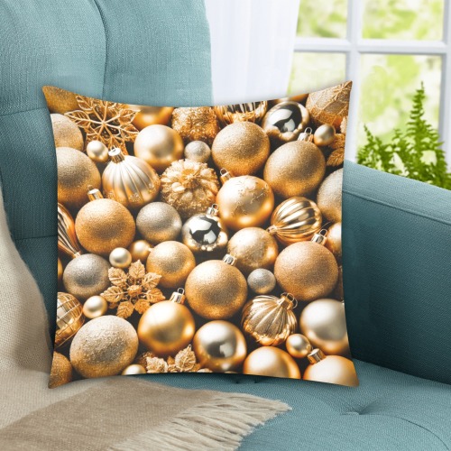 golden baubles Custom Zippered Pillow Cases 18"x18" (Two Sides)