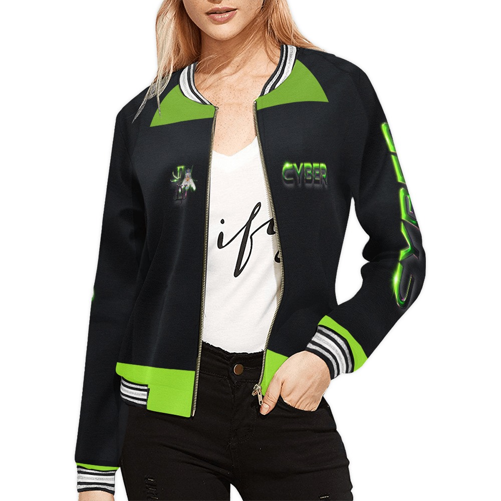 Cyber Collectable Fly All Over Print Bomber Jacket for Women (Model H21)