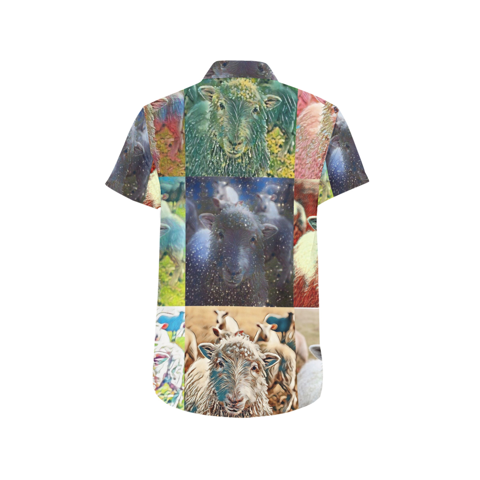 Sheep With Filters Collage Men's All Over Print Short Sleeve Shirt (Model T53)