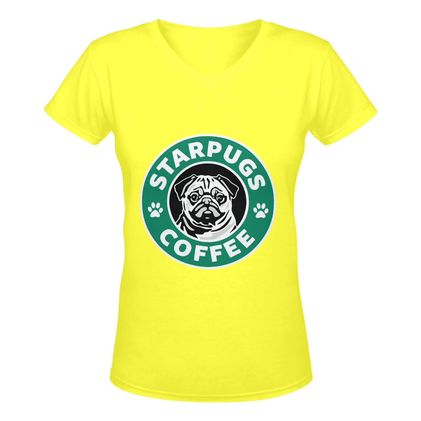 Starpugs Coffee (Y) Women's Deep V-neck T-shirt (Model T19)