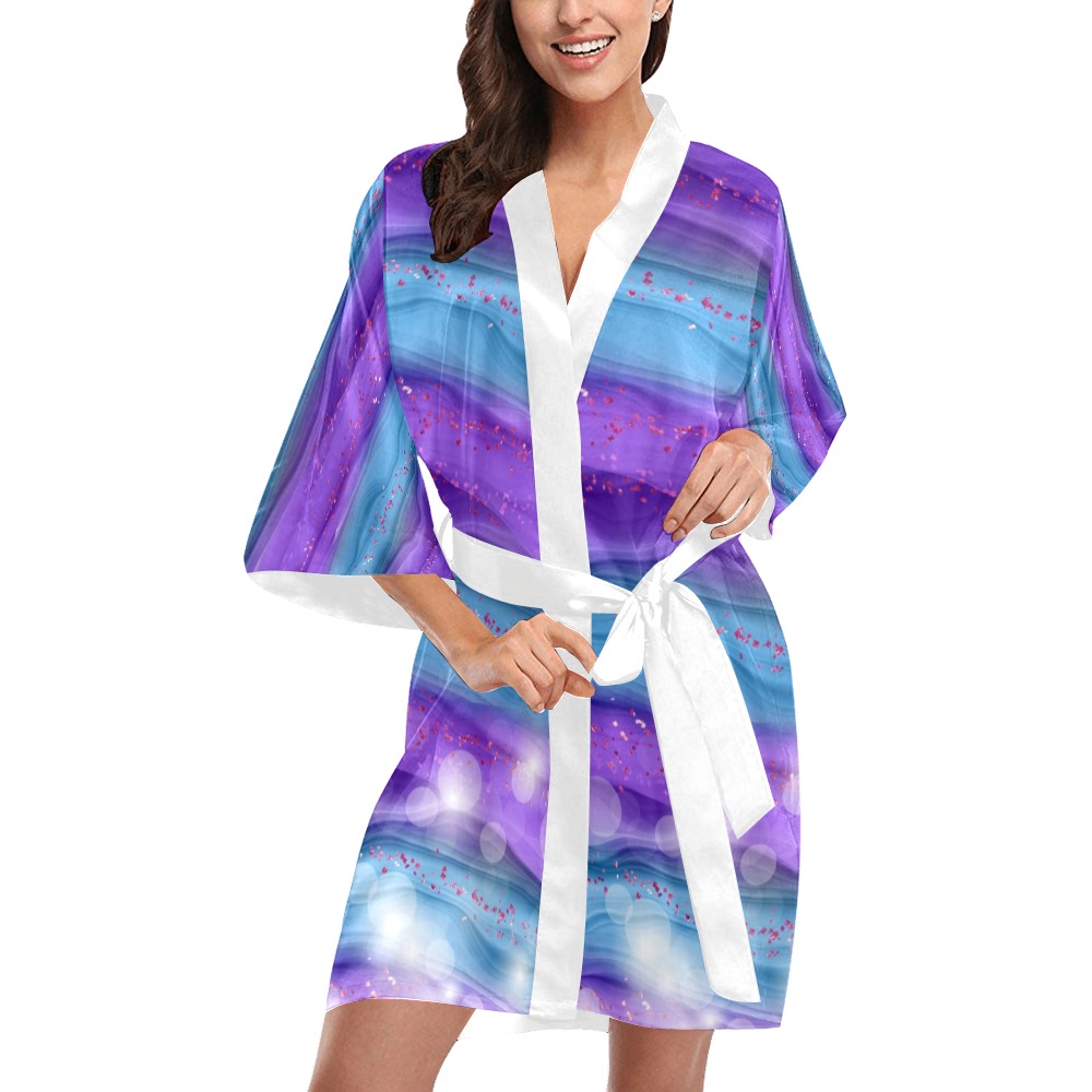 Purple and Aqua Kimono Robe
