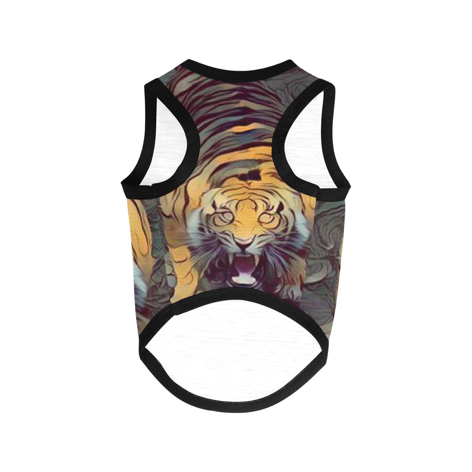 Tiger Color Painted Looking Up All Over Print Pet Tank Top